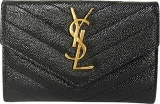 Saint Laurent Pre-owned Bill wallet (bi-fold) - Dames - Vintage Accessoires - Zwart - ONE Size - Vintage