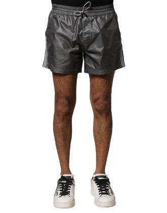 Dolce & Gabbana Grijze Polyester Midden Taille Casual Bermuda Shorts