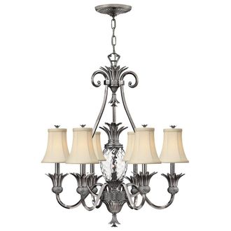 Netlighting Plantation 7 Light Multi Arm Chandelier Polished Nickel Finish E14