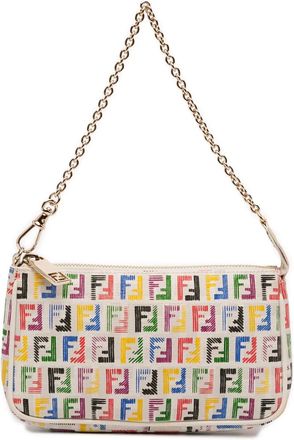 Fendi Borsa a spalla con catena e motivo Zucchino Spalmati multicolor 2010-2025 - Marrone