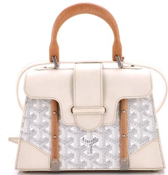 Goyard Structured Saigon Top Handle Bag Coated Canvas with Leather Mini