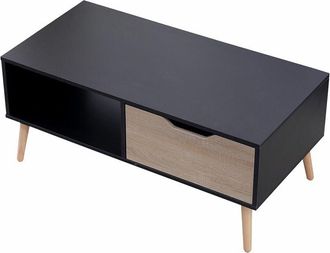 Happy Garden Freja tavolino nero in stile scandinavo con cassetto