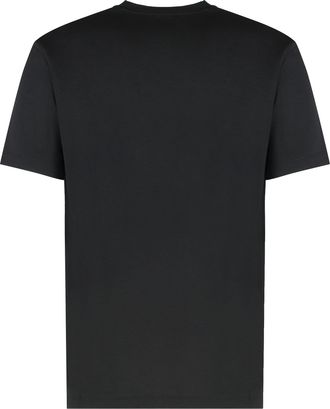 Emporio Armani Mens Logo Print T-Shirt Black Viscose T-Shirts And Polos