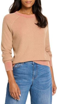 Nic+Zoe Textured Crewneck Sweater in Red Multi at Nordstrom Rack, Size Large