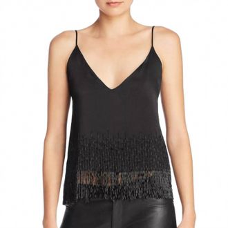 Cami NYC Womens The Dale Beaded Camisole Top In Black