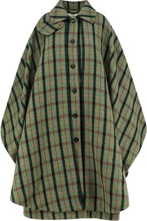 Chlo&eacute; Lange Cape Jas - Dames - Ponchos - Groen - Xs/S - Katoen - Jassen