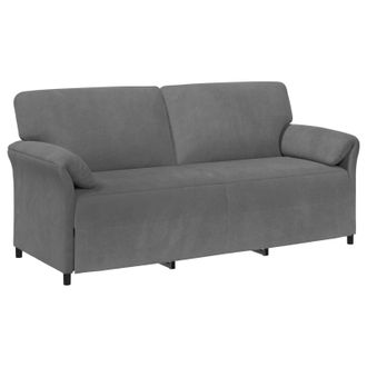 vidaXL Sof&aacute; De 3 Plazas Gris Oscuro 198 X 83 X 95 Cm Terciopelo Vidaxl