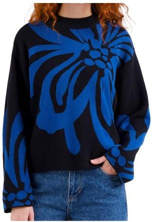 Dedicated Sweater Limhamn Big Flower Pullover f&uuml;r Damen | blau