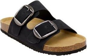 Seven 7 Griffin Faux Leather Double Strap Slide Sandal in Black at Nordstrom Rack, Size 8.5