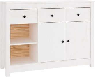 vidaXL Sideboard White 100x35x74 cm Solid Wood Pine Vidaxl