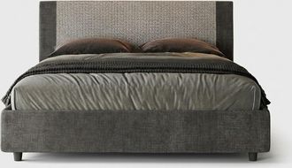 Itamoby Cama Doble 160x190 Con Contenedor De Tela Rosal Norris Labirinto - Gris Oscuro