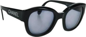 Chanel Pre-owned Plastic zonnebril - Dames - Vintage Accessoires - Zwart - ONE Size - Vintage