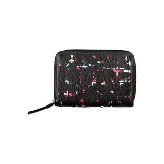 Desigual Elegante Zip Wallet met Contrasterende Accenten - Dames - Portefeuilles - Zwart - ONE Size - Accessoires