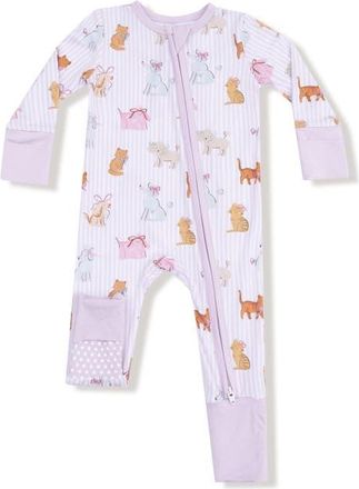 Angel Dear Fancy Pets Convertible Romper in White/Light Purple at Nordstrom, Size 18-24M