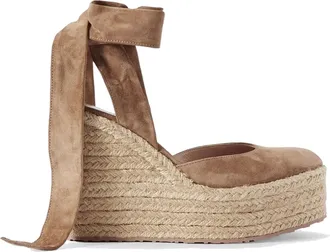 Gianvito Rossi su&egrave;de espadrilles met sleehak