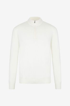 Aurélien Pullover aus extrafeiner Merinowolle mit Stehkragen und Zip Cashwool