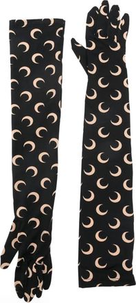 Marine Serre Guanti con stampa - Nero