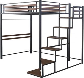 Habitat & Jardin Camas litera negro 251 x 198 x 197 cm
