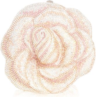 Judith Leiber Rose Crystal Embellished Clutch in Silver Blush Multi at Nordstrom