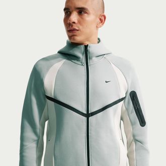 Nike Mens Tech Color-Block Full-Zip Fleece Windrunner Jacket in Grey | IF1325-086