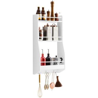 SoBuy Sobuy - Especiero De Cocina,pr&aacute;ctico Organizador De Especias, Frigor&iacute;fico Colgador Con Tres Ganchos 38x17x75cm Kcr12-w Es