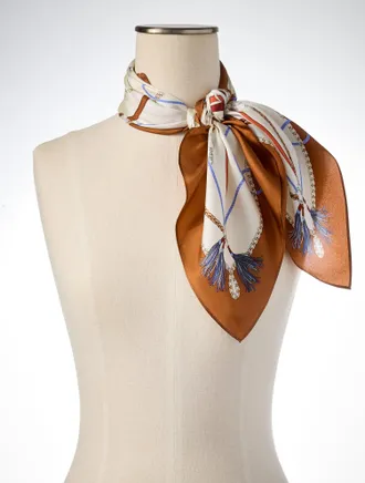 Talbots Equestrian Status Square Scarf - Ivory - 001 Talbots