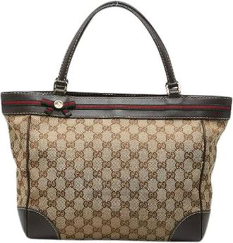 Gucci Pre-owned Tote Bags, female, Beige, Size: ONE SIZE Pre-owned Mayfair GG Canvas Tote Bag
