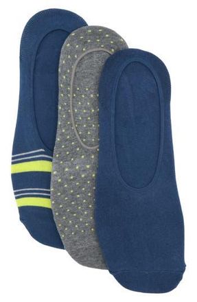 Lorenzo Uomo 3-Pack Assorted Ankle Socks in Blue Multi at Nordstrom Rack
