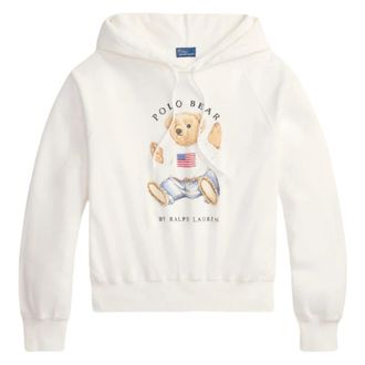 Polo Ralph Lauren Shrunken Bear Fit Hoodie - Dames - Hoodies - Wit - XS - Katoen - Hoodies & sweatvesten