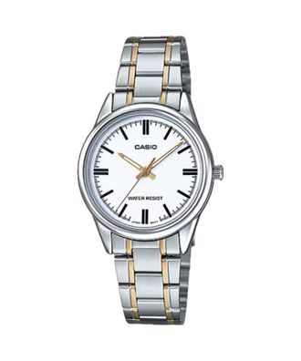 Casio Womens White Dial Two-Tone Stainless Steel Bracelet Watch - LTP-V005SG-7AUDF
