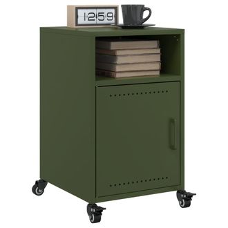 Berkfield Home Bedside Cabinets 2 pcs Olive Green 36x39x59 cm Steel | Size: 36 x 39 x 59 cm