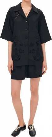 Gunia Project Petra Embroidered Shirt In Black