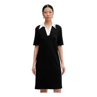 Karl Lagerfeld Kleedjes, Dames, Zwart, S, Katoen, Signature Dress