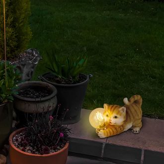 N&auml;ve home24 LED-Solarleuchte Katze