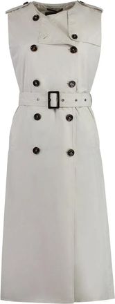 Moorer Trench doppiopetto smanicato Aurelia - Bianco