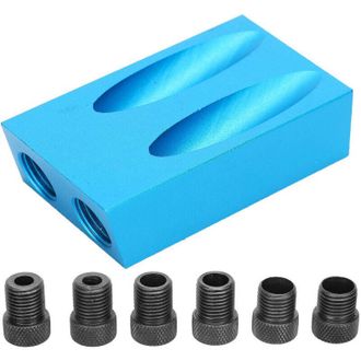 OEM Plantilla Para Taladrar Tornillos En &Aacute;ngulo De 15&deg; (7 Piezas) - Gu&iacute;a De Taladrado Para Carpinter&iacute;a - Localizador De &Aacute;ngulos - Crezuo
