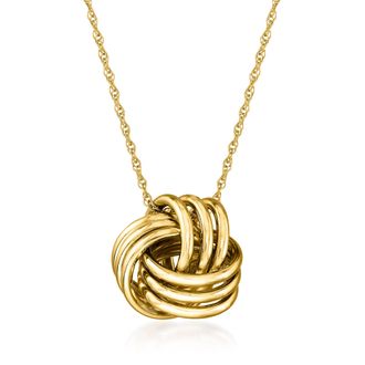 Ross-Simons 14kt Yellow Gold Love Knot Pendant Necklace