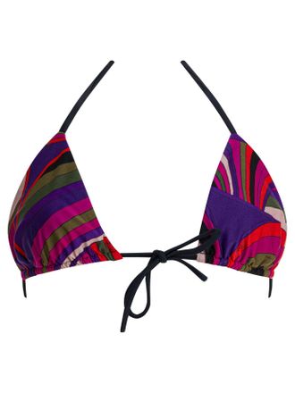 Pucci Top bikini a triangolo con stampa Pucci Iride