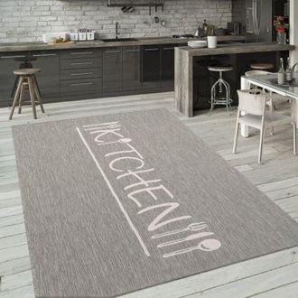 Paco Home Paco Home - Alfombra Interior y Exterior Balcon Terraza Cocina Moderna Letra Gris, 200x280 cm