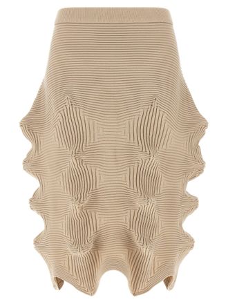 Issey Miyake Beige Polyester Midi Womens Skirt