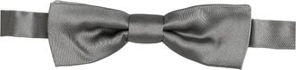 Dolce & Gabbana Silk Satin Bow Tie - Gray