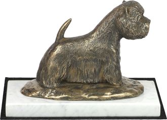 OEM West Highland White Terrier, Westie - Statuetta Di Cane, Figurina Su Marmo Bianco, Trofeo Per Una Mostra Canina Di Art-dog