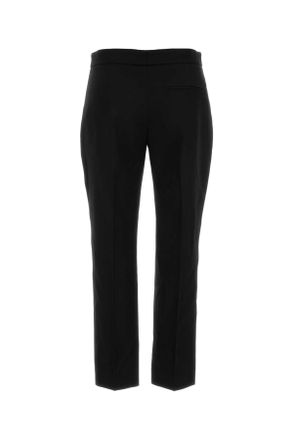 Alexander McQueen Womens Black Wool Pant Cigarette Trousers Pantaloni