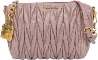 Miu Miu Pre-owned Cross Body Bags, female, Pink, Size: ONE SIZE Pre-owned Matelasse Crossbody Bag