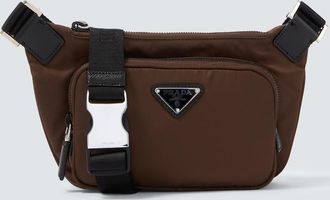 Prada Re-Nylon leather-trimmed shoulder bag