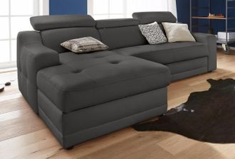 Exxpo Sofa Fashion Ecksofa »Lotos, bequem und funktionell, L-Form« mit Kopf- bzw. Rückenverstellung, wahlweise mit Bettfunktion