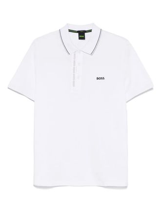 BOSS logo-embroidered polo shirt - men - Cotton - L - White