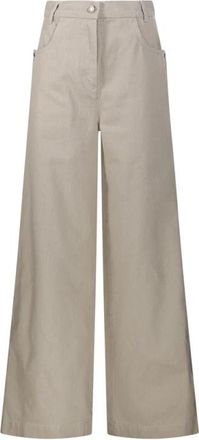 Max Mara Alamaro Pant - Dames - Wijde Broeken - Beige - XS - Broeken