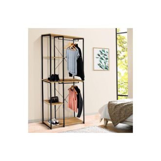 IDMarket Armario doble con estantes Ancho 90 cm detroit diseño industrial