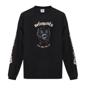 VETEMENTS Tops, Heren, Zwart, M, Katoen, Printed T-Shirt